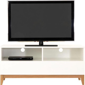 TV-Board WOODMAN Elinee Sideboards Gr. B/H/T: 120 cm x 55 cm x 48 cm, weiß (weiß, natur) TV-Lowboards Breite 120 cm, im angesagten skandinavischen Look