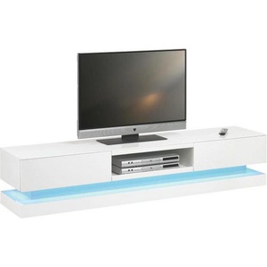 Tv-Element, Weiß, Holzwerkstoff, 2 Schubladen, 180x36x39 cm, Wohnzimmer, TV Möbel, TV-Elemente