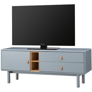 TV-Lowboard 140 cm Front & Korpus: MDF Mitteldichte Holzfaserplatte , lackiert Einsatz: Spanplatte, beschichtet Griff: Kunstleder Gestell: