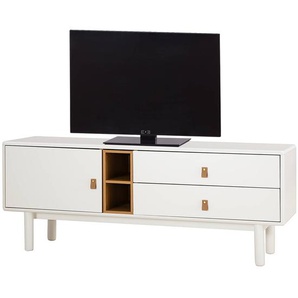 TV-Lowboard 140 cm Front & Korpus: MDF Mitteldichte Holzfaserplatte , lackiert Einsatz: Spanplatte, beschichtet Griff: Kunstleder Gestell:
