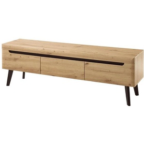 Tv Lowboard 160cm im skandinavischen Design TIROL-61 Eiche Artisan mit schwarz, b/h/t ca. 160/50/40cm
