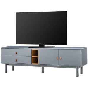 TV-Lowboard 180 cm Front & Korpus: MDF Mitteldichte Holzfaserplatte , lackiert Einsatz: Spanplatte, beschichtet Griff: Kunstleder Gestell: