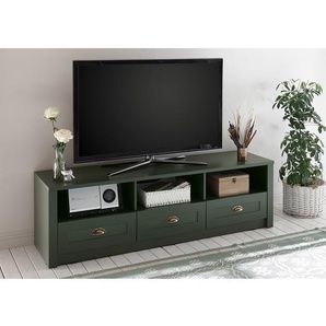 TV-Lowboard II Front & Korpus: MDF Mitteldichte Holzfaserplatte , foliert Griffe: Metall, lackiert Grün 158 x 47 x 43cm