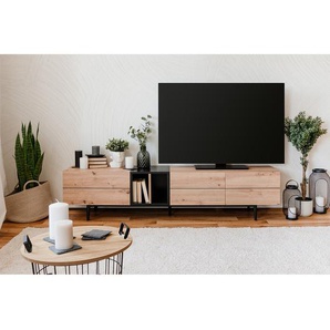 TV-Lowboard Front & Korpus: Spanplatte, foliert Gestell: Kunststoff Braun 195 x 45 x 37cm
