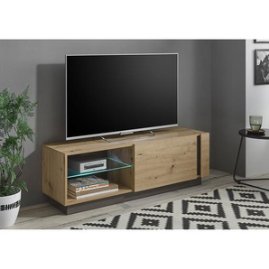 TV-Lowboard MDF Mitteldichte Holzfaserplatte , beschichtet Braun/Eiche Artisan Dekor 138cm