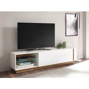 TV-Lowboard MDF Mitteldichte Holzfaserplatte , beschichtet Weiß/Hochglanz Weiß 188cm