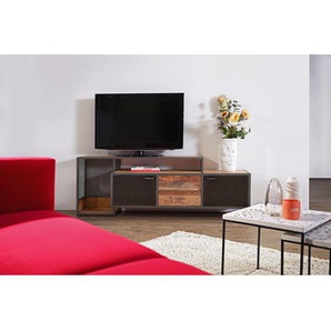 TV-Lowboard Türen: MDF Mitteldichte Holzfaserplatte , lackiert Schubladen: Recyceltes Massivholz, lackiert Korpus: Massivholz Akazie,