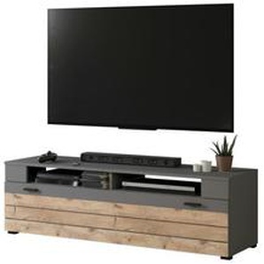 TV Lowboard - grau - Materialmix - 140 cm - 43 cm | Möbel Kraft