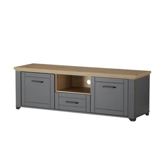 TV-Lowboard - grau - Materialmix - 147 cm - 47,5 cm - cm 41,0 | Möbel Kraft