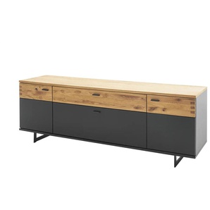 TV-Lowboard - grau - Materialmix - 195 cm - 67 cm - cm 50,0 | Möbel Kraft