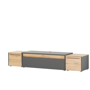 TV Lowboard - grau - Materialmix - 223 cm - 46 cm - cm 50,0 | Möbel Kraft