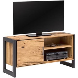 TV-Lowboard I Front & Korpus: Spanplatte, furniert Griff & Gestell: Metall, lackiert Braun 118 x 61 x 40cm