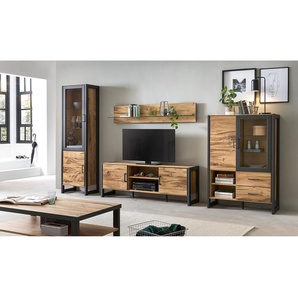 TV-Lowboard II Front & Korpus: Spanplatte, furniert Griffe & Gestell: Metall, lackiert Braun 168 x 61 x 40cm