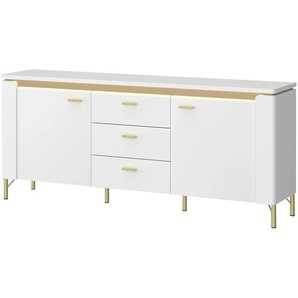 TV-Lowboard mit Softclose Losini ¦ weiß ¦ Maße (cm): B: 155,3 H: 70 T: 40.0