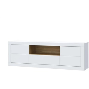 TV-Lowboard Push-to-Open Komili ¦ weiß ¦ Maße (cm): B: 195,5 H: 61,5 T: 41.4