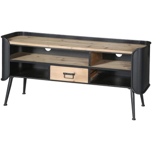 TV-Lowboard - schwarz - Materialmix - 140 cm - 63 cm - cm 38,0 | Möbel Kraft