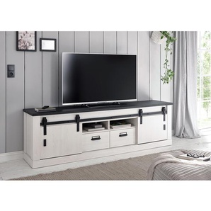 TV-Lowboard II Spanplatte, beschichtet Weiß/Pinie Weiß Dekor 201 x 61 x 43cm
