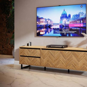 TV-Lowboard Spanplatte, foliert Braun 186 x 54 x 42cm