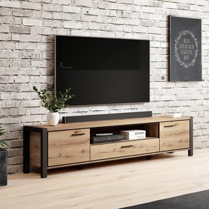 TV-Lowboard Spanplatte, foliert Braun 210cm
