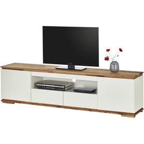 TV-Lowboard - weiß - Materialmix - 202 cm - 54 cm - 40 cm | Möbel Kraft
