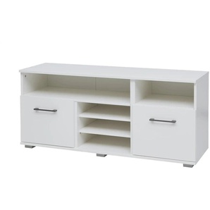 TV Lowboard - weiß - Materialmix - 123 cm - 54,5 cm - cm 38,0 | Möbel Kraft