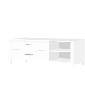 TV-Lowboard - weiß - Materialmix - 138 cm - 54 cm - cm 46,0 | Möbel Kraft