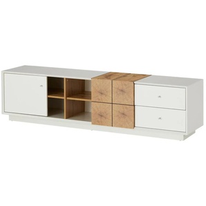 TV-Lowboard - weiß - Materialmix - 180 cm - 46 cm - cm 40,0 | Möbel Kraft