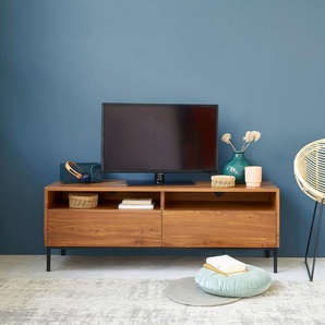 TV-Möbel aus massivem Teakholz und Metall 140 cm