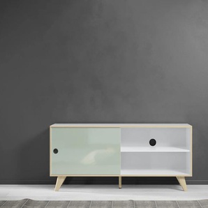 TV-Schrank INTER-FURN Adelaide Schränke Gr. B/H/T: 145 cm x 63 cm x 40 cm, 1 St., grün (weiß, grün) TV-Sideboard TV-Sideboards Modernes Design