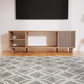 TV-Schrank Nussbaum - Moderner Fernsehschrank: Türen in Nussbaum - 154 x 52 x 34 cm, konfigurierbar