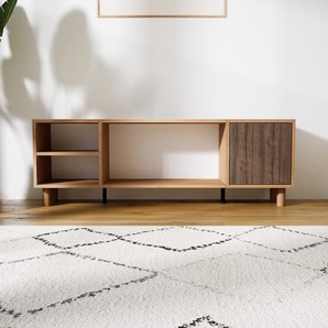 TV-Schrank Nussbaum - Moderner Fernsehschrank: Türen in Nussbaum - 154 x 52 x 34 cm, konfigurierbar