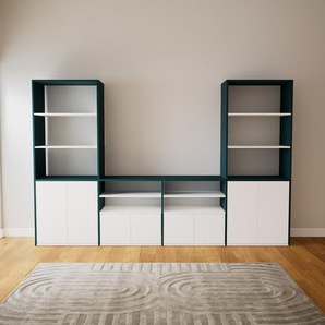 TV-Schrank Weiß - Moderner Fernsehschrank: Türen in Weiß - 300 x 195 x 47 cm, konfigurierbar