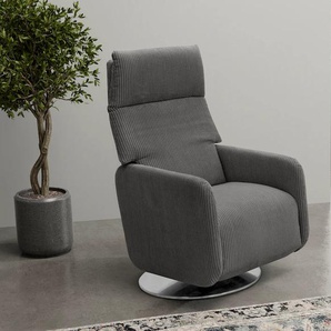TV-Sessel INOSIGN Trivento Sessel Gr. Cord, Rückenfunktion-Kopfteilverstellung-Fußfunktion-Drehfunktion, Rela x funktion, B/H/T: 70 cm x 116 cm x 93 cm, grau Fernsehsessel und TV-Sessel