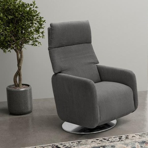 TV-Sessel INOSIGN Trivento Sessel Gr. Cord, Rückenfunktion-Kopfteilverstellung-Fußfunktion-Drehfunktion, Rela x funktion, B/H/T: 70 cm x 116 cm x 93 cm, grau Fernsehsessel und TV-Sessel mit Relax- Drehfunktion, auch in Cord
