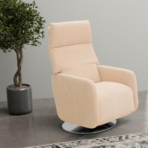 TV-Sessel INOSIGN Trivento Sessel Gr. Cord, Rückenfunktion-Kopfteilverstellung-Fußfunktion-Drehfunktion, Relaxfunktion, B/H/T: 70 cm x 116 cm x 93 cm, beige (creme) Fernsehsessel und TV-Sessel mit Relax- Drehfunktion, auch in Cord