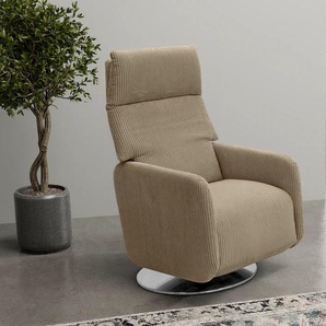 TV-Sessel INOSIGN Trivento Sessel Gr. Cord, Rückenfunktion-Kopfteilverstellung-Fußfunktion-Drehfunktion, Relaxfunktion, B/H/T: 70 cm x 116 cm x 93 cm, braun (schlamm) Fernsehsessel und TV-Sessel mit Relax- Drehfunktion, auch in Cord