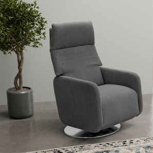 TV-Sessel INOSIGN Trivento Sessel Gr. Cord, Rückenfunktion-Kopfteilverstellung-Fußfunktion-Drehfunktion, Relaxfunktion, B/H/T: 70 cm x 116 cm x 93 cm, grau Fernsehsessel und TV-Sessel mit Relax- Drehfunktion, auch in Cord