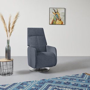 TV-Sessel INOSIGN Trivento Sessel Gr. Struktur fein, Rückenfunktion-Kopfteilverstellung-Fußfunktion-Drehfunktion, Rela x funktion, B/H/T: 70 cm x 116 cm x 93 cm, blau (blaugrau) Fernsehsessel und TV-Sessel mit Relax- Drehfunktion, auch in Cord