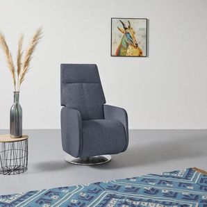 TV-Sessel INOSIGN Trivento Sessel Gr. Struktur fein, Rückenfunktion-Kopfteilverstellung-Fußfunktion-Drehfunktion, Relaxfunktion, B/H/T: 70 cm x 116 cm x 93 cm, blau (blaugrau) Fernsehsessel und TV-Sessel mit Relax- Drehfunktion, auch in Cord