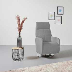 TV-Sessel INOSIGN Trivento Sessel Gr. Struktur, Rückenfunktion-Kopfteilverstellung-Fußfunktion-Drehfunktion, Relaxfunktion, B/H/T: 70 cm x 116 cm x 93 cm, silberfarben (silber) Fernsehsessel und TV-Sessel mit Relax- Drehfunktion, auch in Cord
