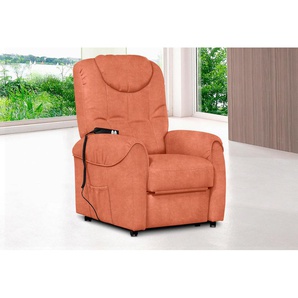 TV-Sessel SIT&MORE Bastian Sessel Gr. Luxus-Microfaser ALTARA NUBUCK, mit Motor-mit Aufstehhilfe, Aufstehhilfe, B/H/T: 75 cm x 110 cm x 92 cm, orange (terrakotta) Fernsehsessel und TV-Sessel wahlweise manuell verstellbar oder mit Motor Aufstehhilfe