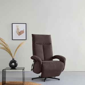 TV-Sessel SIT&MORE Birkholm Sessel Gr. Luxus-Microfaser ALTARA NUBUCK, manuell-Größe M, B/H/T: 74 cm x 112 cm x 82 cm, braun (dunkelbraun) Fernsehsessel und TV-Sessel wahlweise manuell, mit zwei Motoren oder Akku 2
