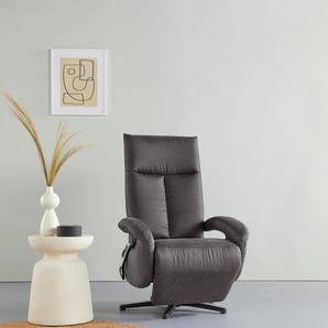 TV-Sessel SIT&MORE Birkholm Sessel Gr. Luxus-Microfaser in Lederoptik, mit 2 Motoren-Größe M, B/H/T: 74 cm x 112 cm x 82 cm, grau (anthrazit) Fernsehsessel und TV-Sessel wahlweise manuell, mit zwei Motoren oder Akku 2