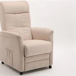 TV-Sessel SIT&MORE Charlie Sessel Gr. Lu x us-Microfaser ALTARA NUBUCK, mit Motor-mit Aufstehhilfe, B/H/T: 76 cm x 103 cm x 91 cm, beige (creme) Fernsehsessel und TV-Sessel