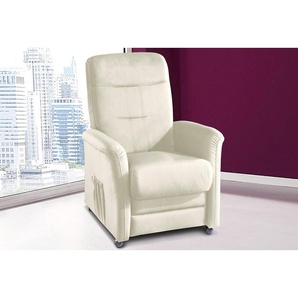 TV-Sessel SIT&MORE Charlie Sessel Gr. NaturLEDER, manuell verstellbar, B/H/T: 76 cm x 103 cm x 91 cm, weiß (altweiß) Fernsehsessel und TV-Sessel