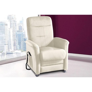 TV-Sessel SIT&MORE Charlie Sessel Gr. NaturLEDER, mit Motor-mit Aufstehhilfe, B/H/T: 76 cm x 103 cm x 91 cm, weiß (altweiß) Fernsehsessel und TV-Sessel