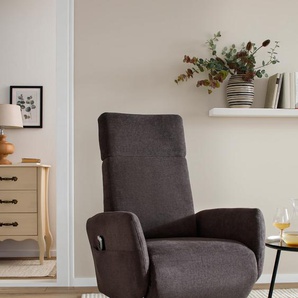 TV-Sessel SIT&MORE Conville Sessel Gr. Luxus-Microfaser Euphoria, mit 2 Motoren und Akku, Drehfunktion, B/H/T: 71 cm x 110 cm x 82 cm, grau (fango) Fernsehsessel und TV-Sessel wahlweise mit 2 Motoren, Motoren Akku oder