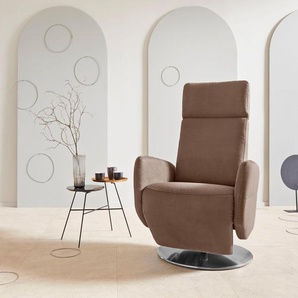 TV-Sessel SIT&MORE Conville Sessel Gr. Luxus-Microfaser Lederoptik, B/H/T: 71 cm x 110 cm x 82 cm, braun Fernsehsessel und TV-Sessel manuelle Relaxfunktion
