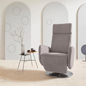 TV-Sessel SIT&MORE Conville Sessel Gr. Luxus-Microfaser Lederoptik, B/H/T: 71 cm x 110 cm x 82 cm, grau Fernsehsessel und TV-Sessel manuelle Relaxfunktion