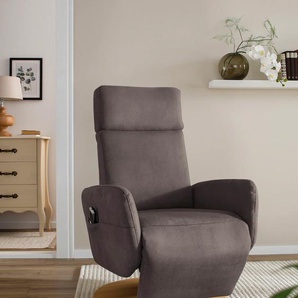 TV-Sessel SIT&MORE Conville Sessel Gr. Luxus-Microfaser Vintage, mit 2 Motoren, Drehfunktion, B/H/T: 71 cm x 110 cm x 82 cm, braun (mocca) Fernsehsessel und TV-Sessel wahlweise mit 2 Motoren, Motoren Akku oder
